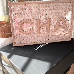 Chanel 2019 Tweed PVC Pouch